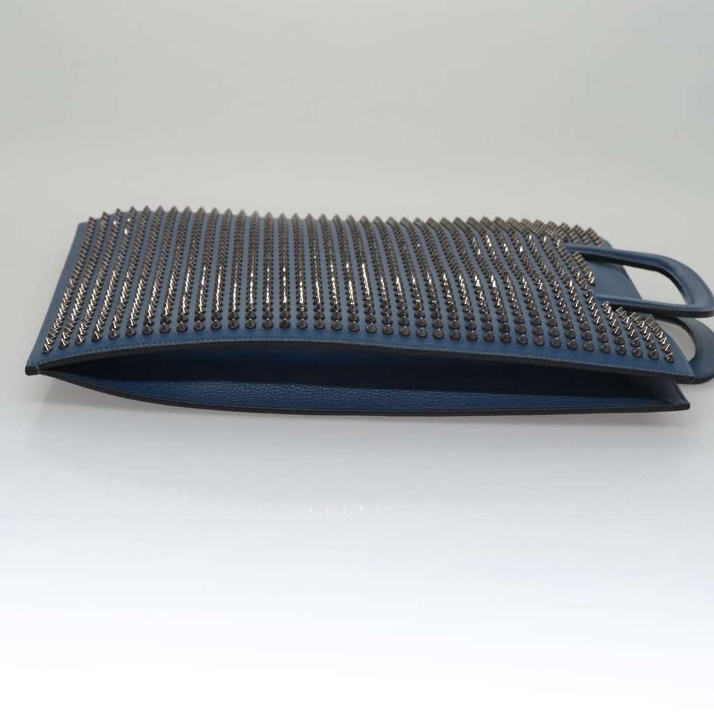 Christian Louboutin Trictrac Portfolio Bag Blue Leather Good condition - Inside View