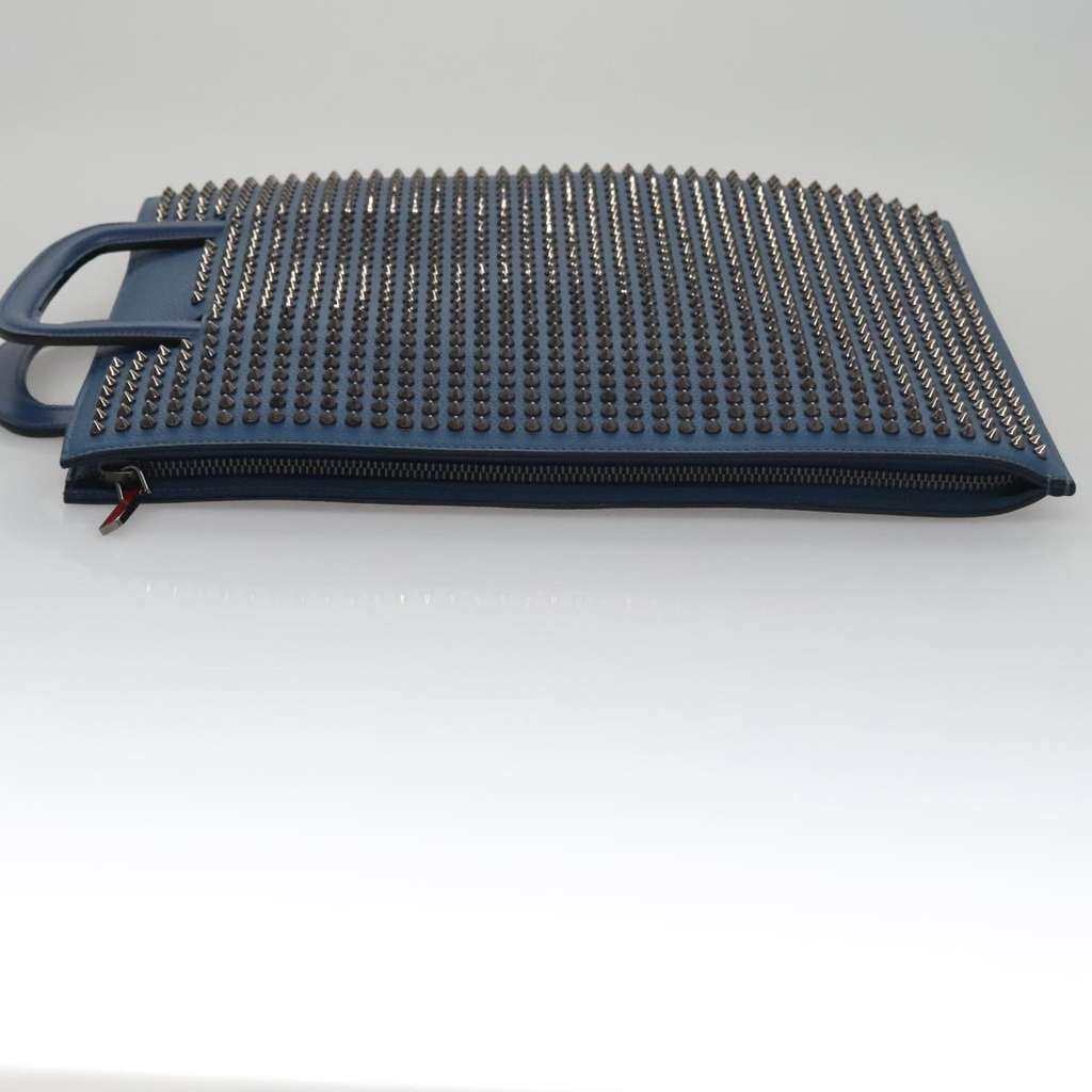 Christian Louboutin Trictrac Portfolio Bag Blue Leather Good condition - Model View