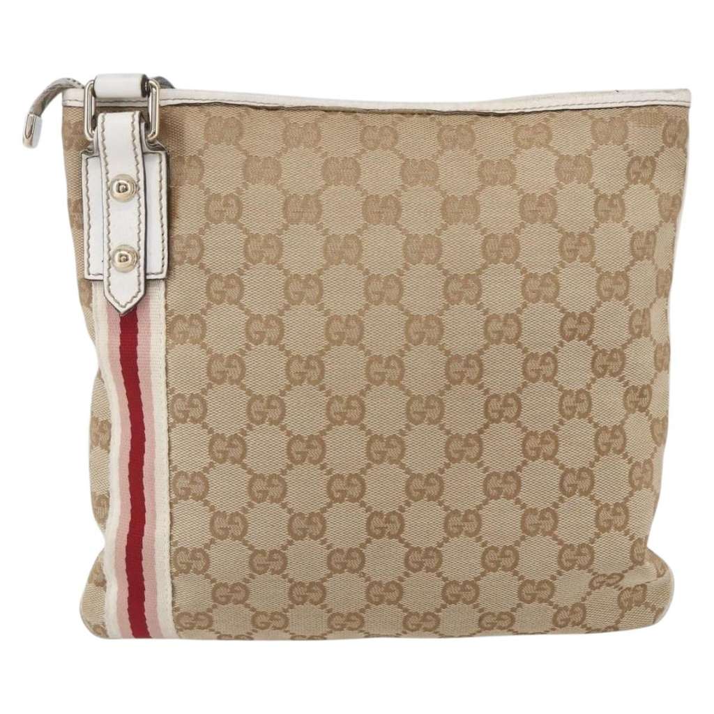 Gucci Jolicoeur Messenger Bag Beige Canvas Good condition - Back View
