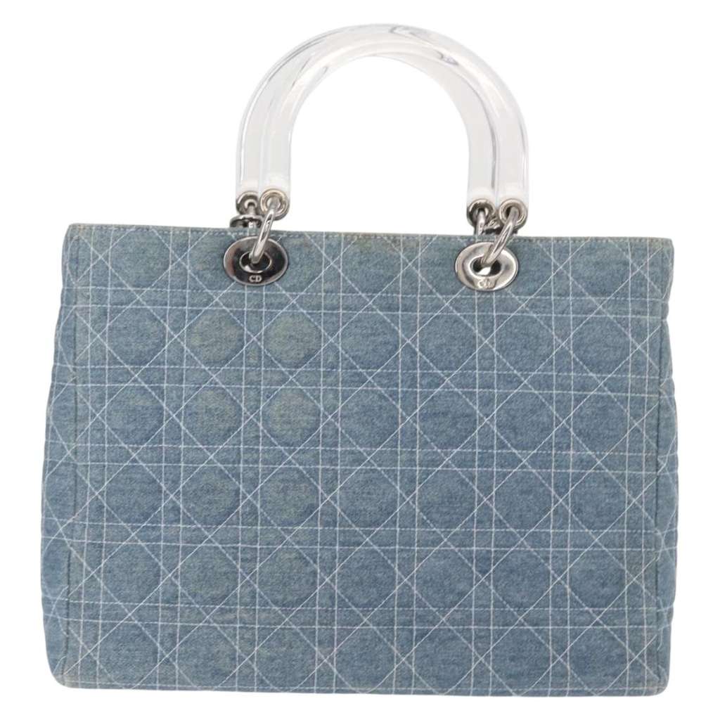 Christian Dior Vintage Lady Dior Bag Blue Canvas Good condition - Inside View