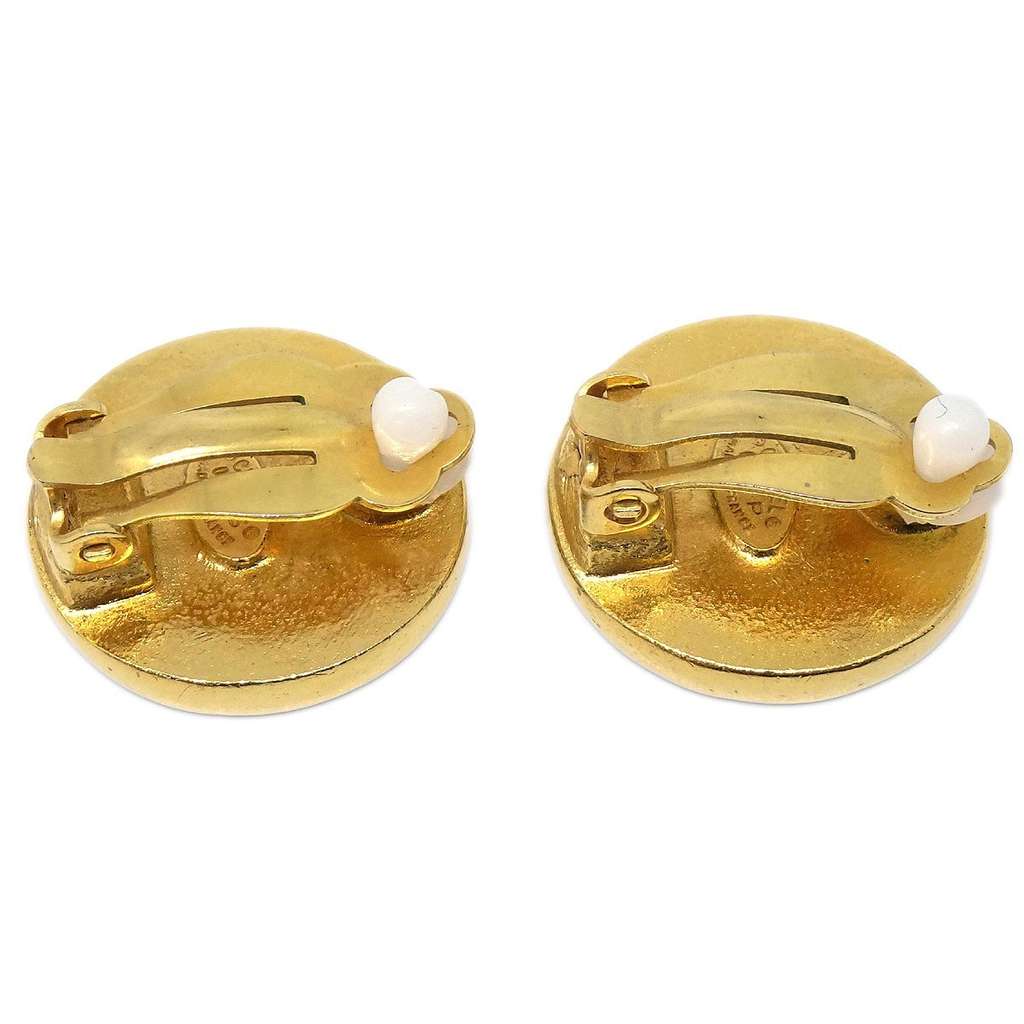 Chanel CC Clip On Earrings Gold Good condition - Back View