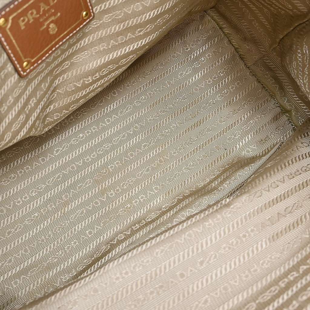 Prada Logo Convertible Tote Beige Canvas Good condition - Inside View