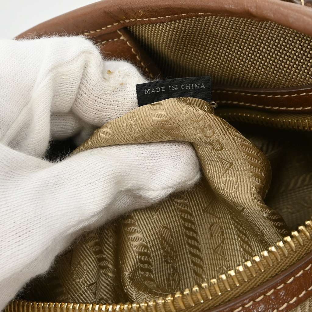 Prada Logo Convertible Tote Beige Canvas Good condition - Box View