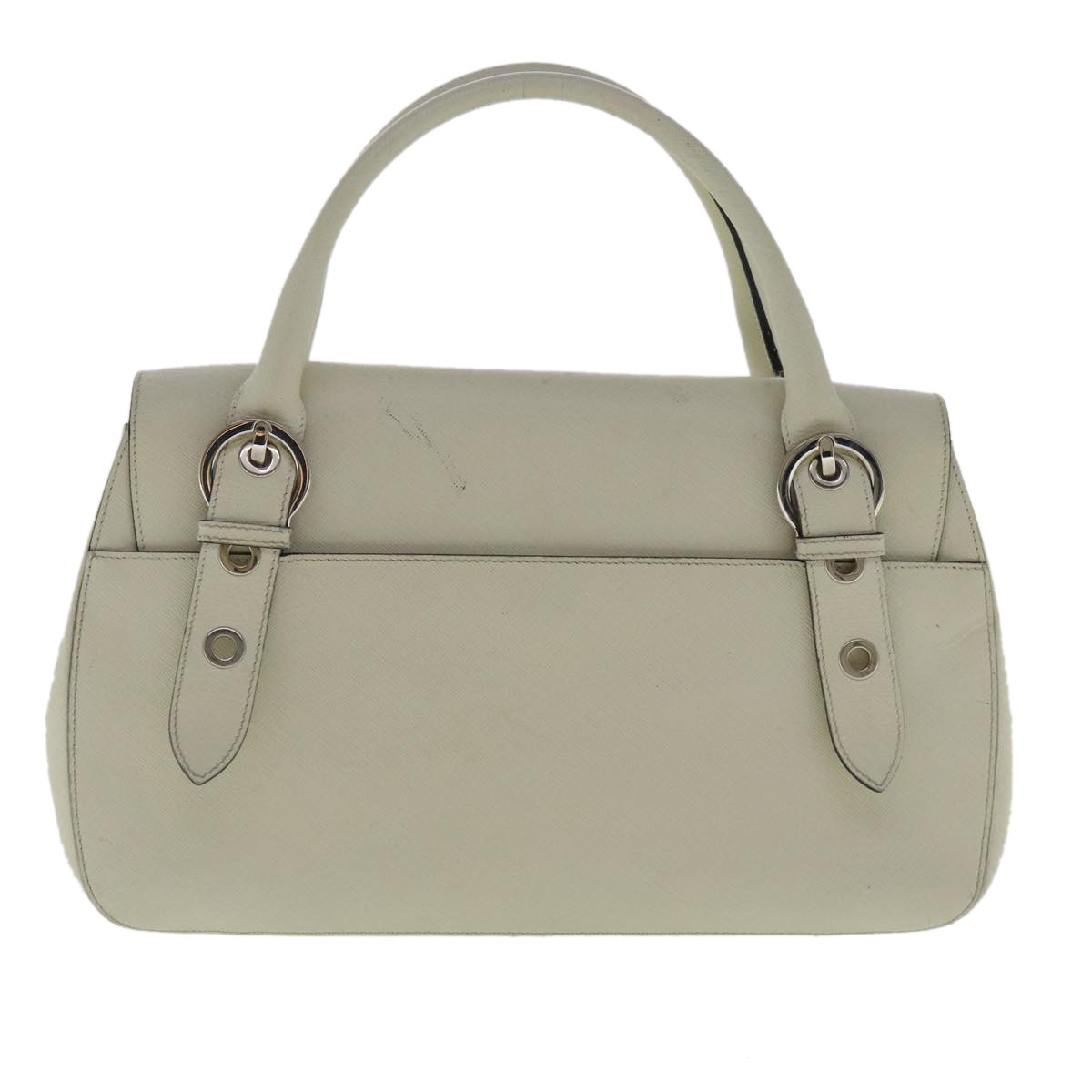 Salvatore Ferragamo Gancini handbag White Leather Good condition - Back View