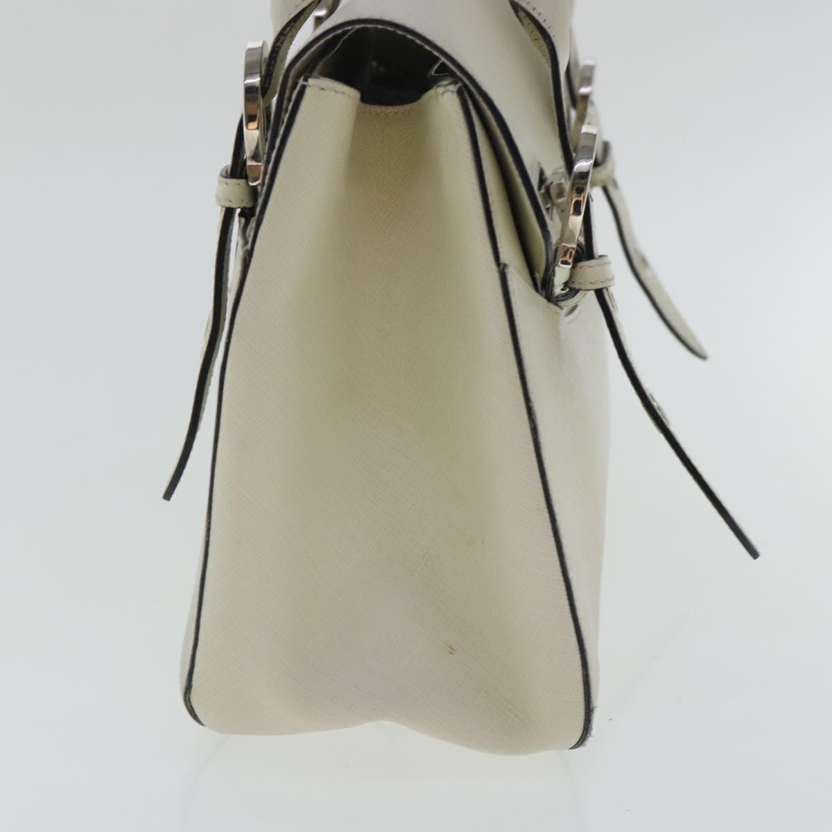 Salvatore Ferragamo Gancini handbag White Leather Good condition - Inside View
