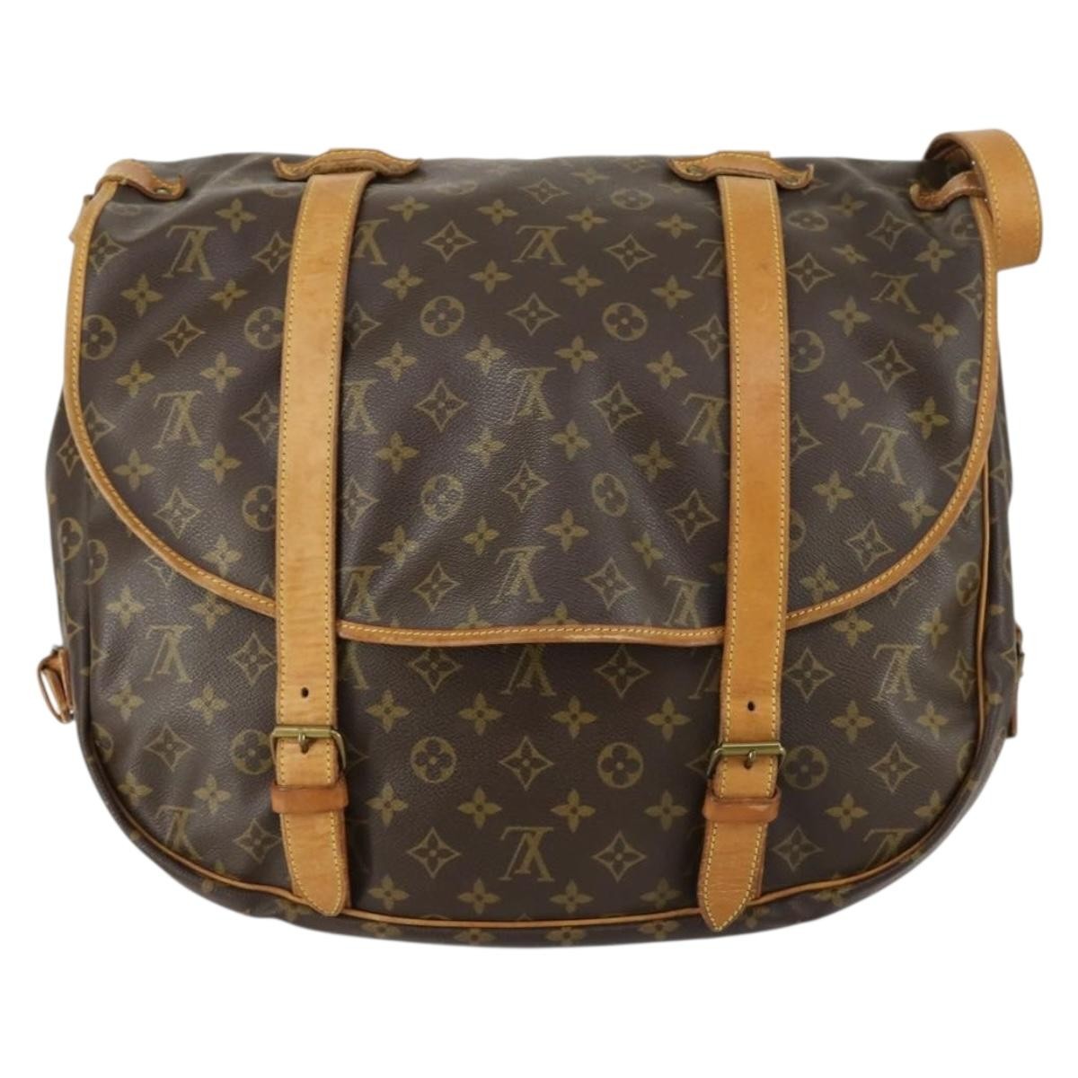 Louis Vuitton Saumur Handbag Brown Canvas Good condition - Back View