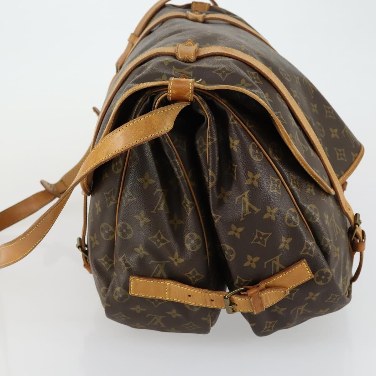 Louis Vuitton Saumur Handbag Brown Canvas Good condition - Inside View