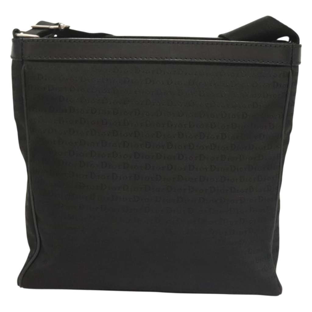 Christian Dior Vintage Zip Shoulder Bag Black Canvas Good condition - Back View