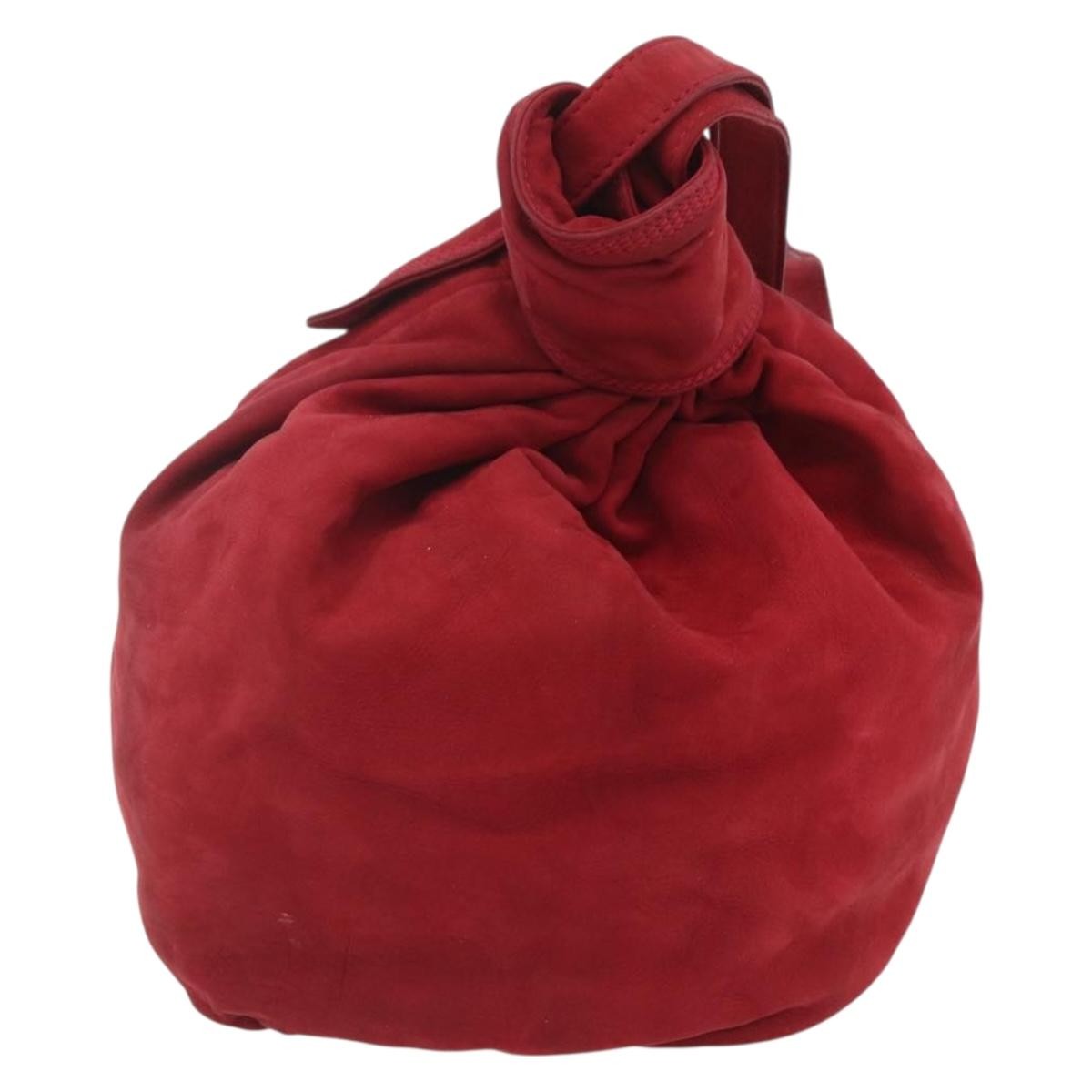 Loewe Anagram Shoulder Bag Red Suede Good condition - Back View