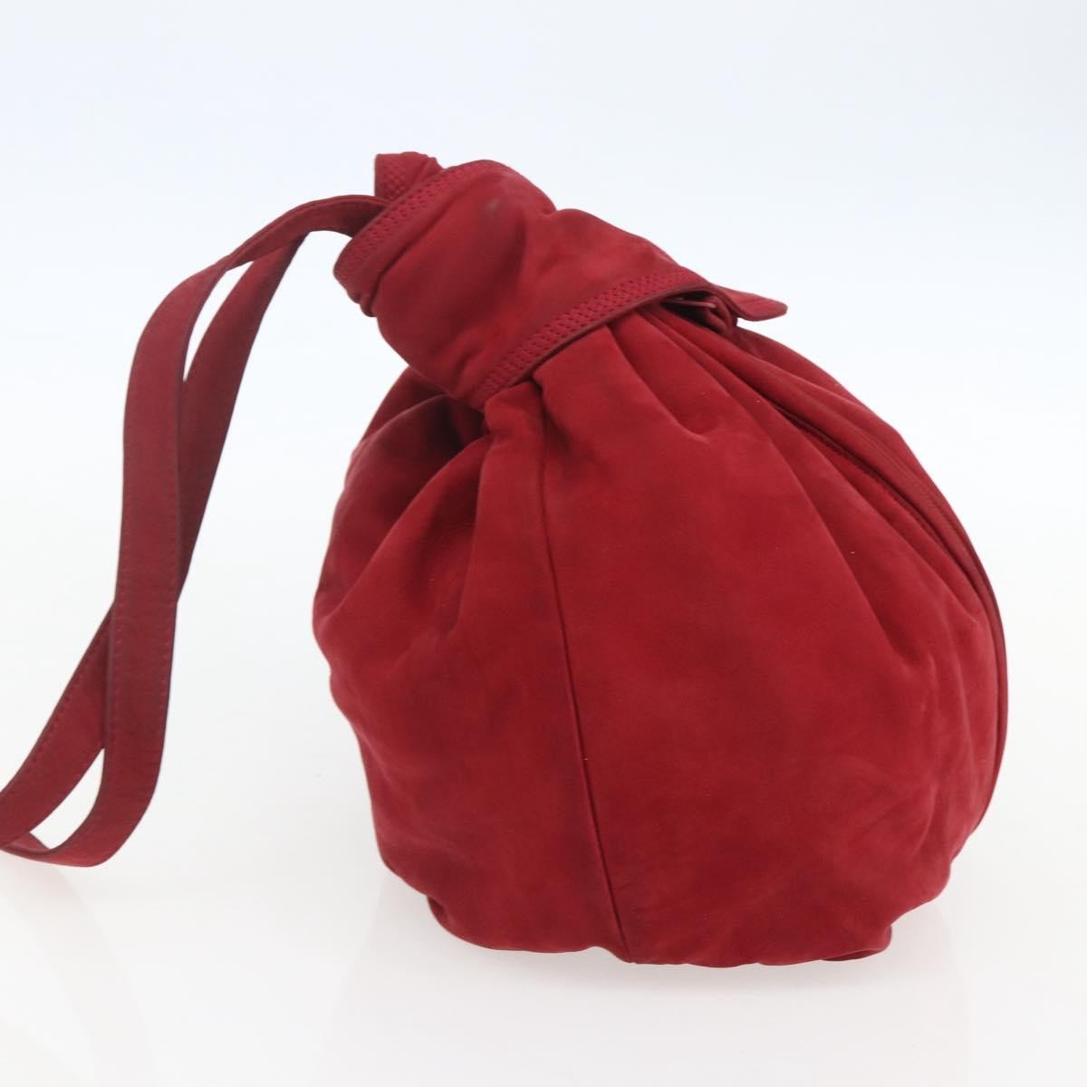 Loewe Anagram Shoulder Bag Red Suede Good condition - Model View