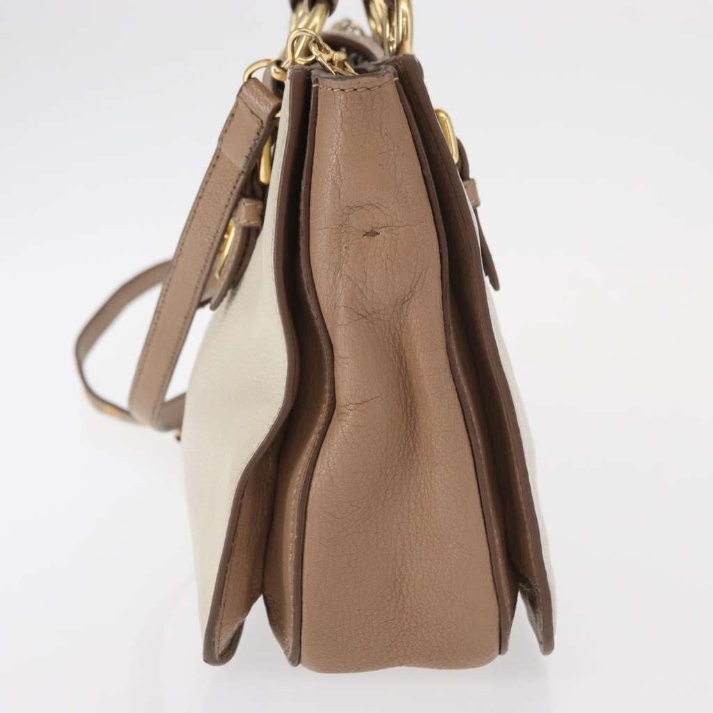 Miu Miu Madras Convertible Lock Tote Beige Leather Good condition - Inside View