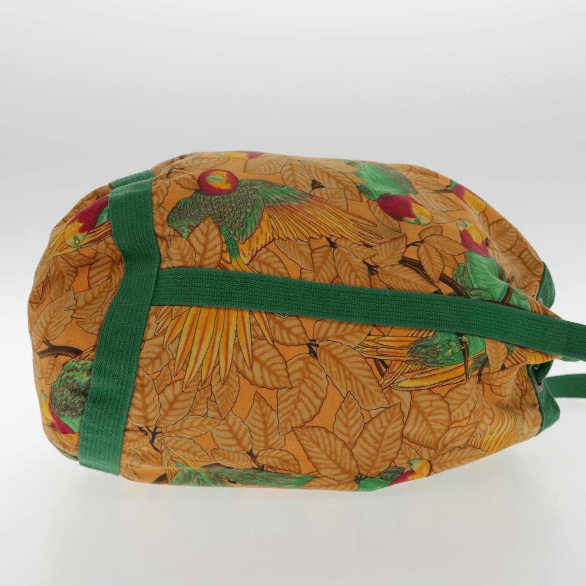 Hermès Vintage Drawstring Bucket Shoulder Bag Orange Canvas Good condition - Model View