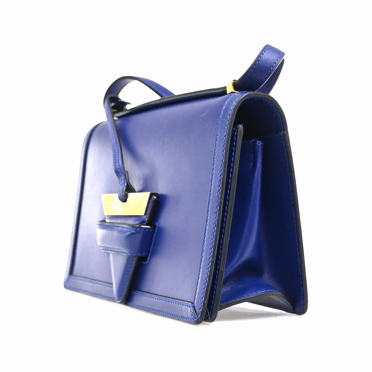 Loewe Barcelona Shoulder Bag Blue Leather Good condition - Inside View