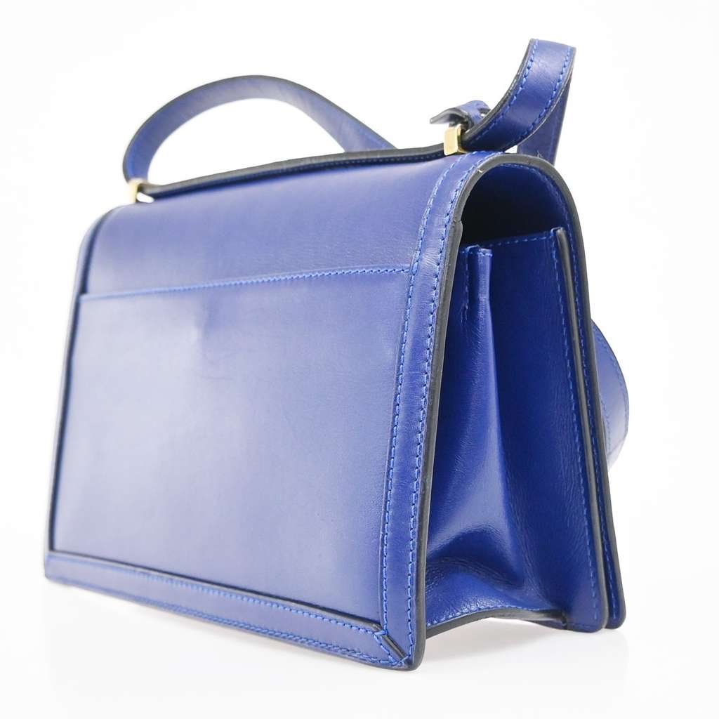 Loewe Barcelona Shoulder Bag Blue Leather Good condition - Model View