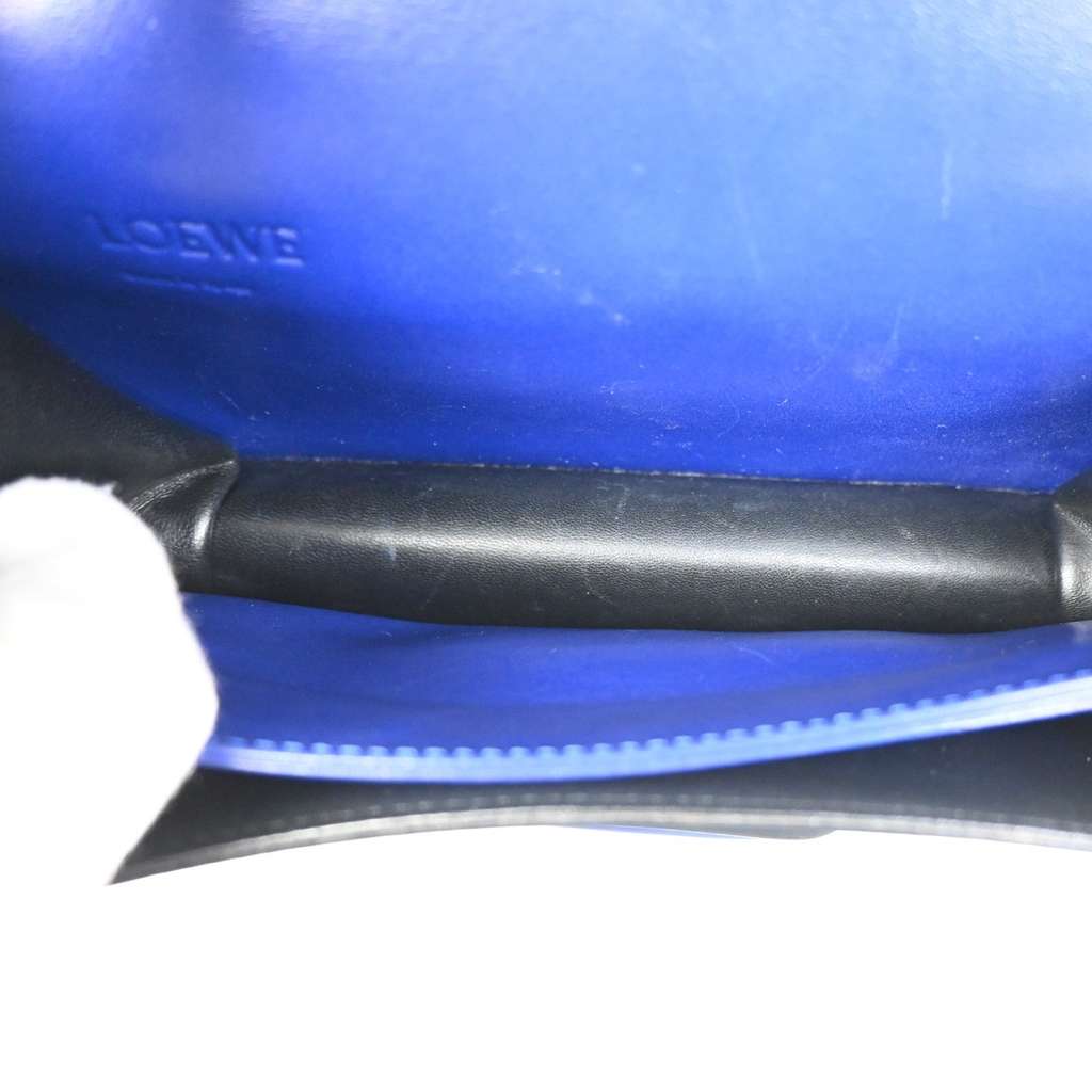 Loewe Barcelona Shoulder Bag Blue Leather Good condition - Box View