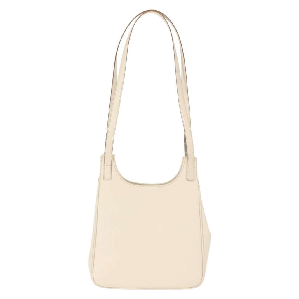 Salvatore Ferragamo Shoulder Bag Ecru Leather Good condition - Back View