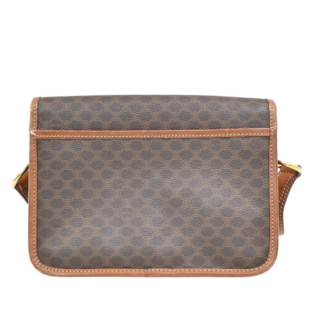 Celine Vintage Macadam Shoulder Bag Brown Canvas Good condition - Back View