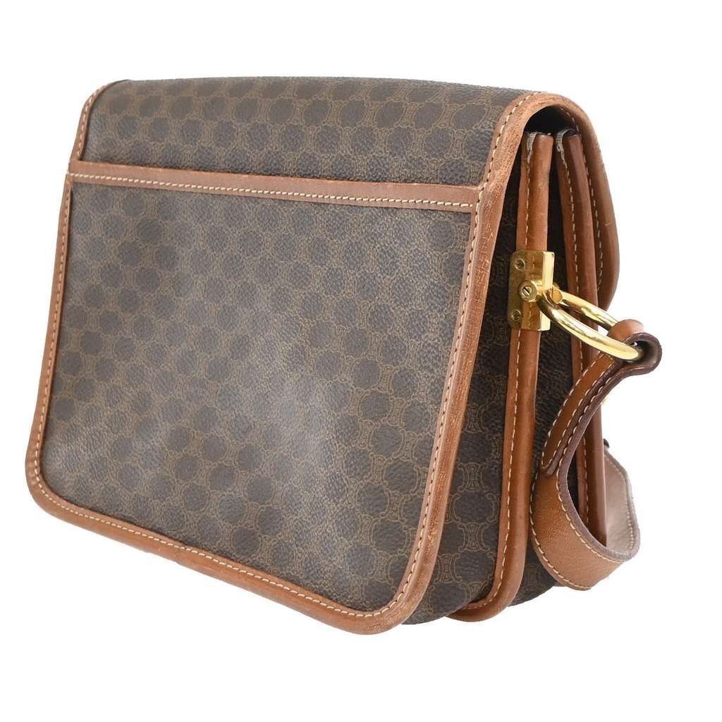 Celine Vintage Macadam Shoulder Bag Brown Canvas Good condition - Model View