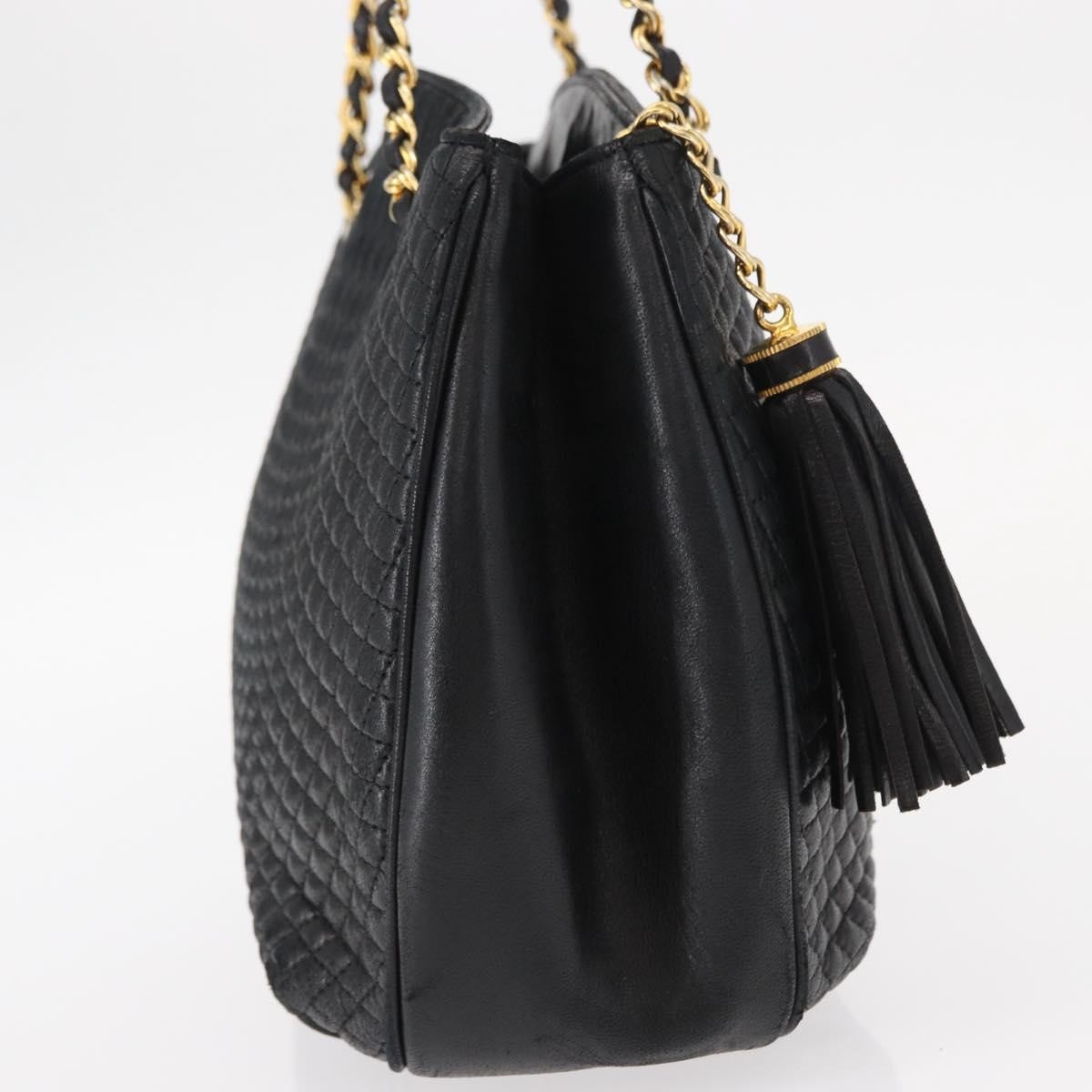 Bally Vintage Chain Shoulder Bag Black Leather Good condition - Model View