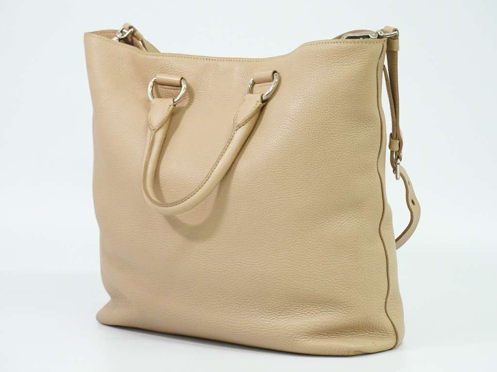 Prada Shopping Tote Beige Leather Good condition - Back View