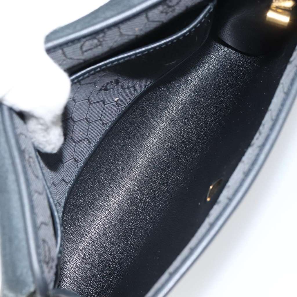 Christian Dior Vintage Honeycomb Flap Crossbody Bag Black Good condition - Box View