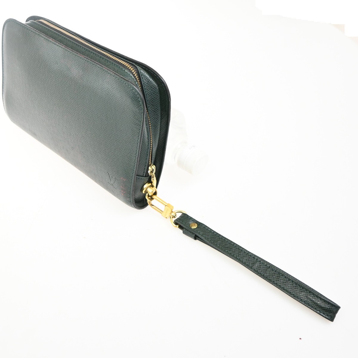 Louis Vuitton Pochette Baikal Clutch Green Leather Good condition - Inside View