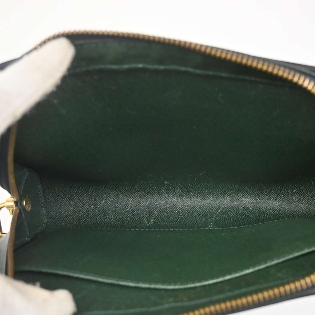 Louis Vuitton Pochette Baikal Clutch Green Leather Good condition - Box View