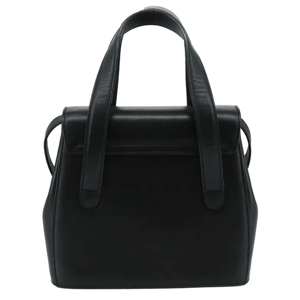 Salvatore Ferragamo Gancini handbag Black Leather Good condition - Back View