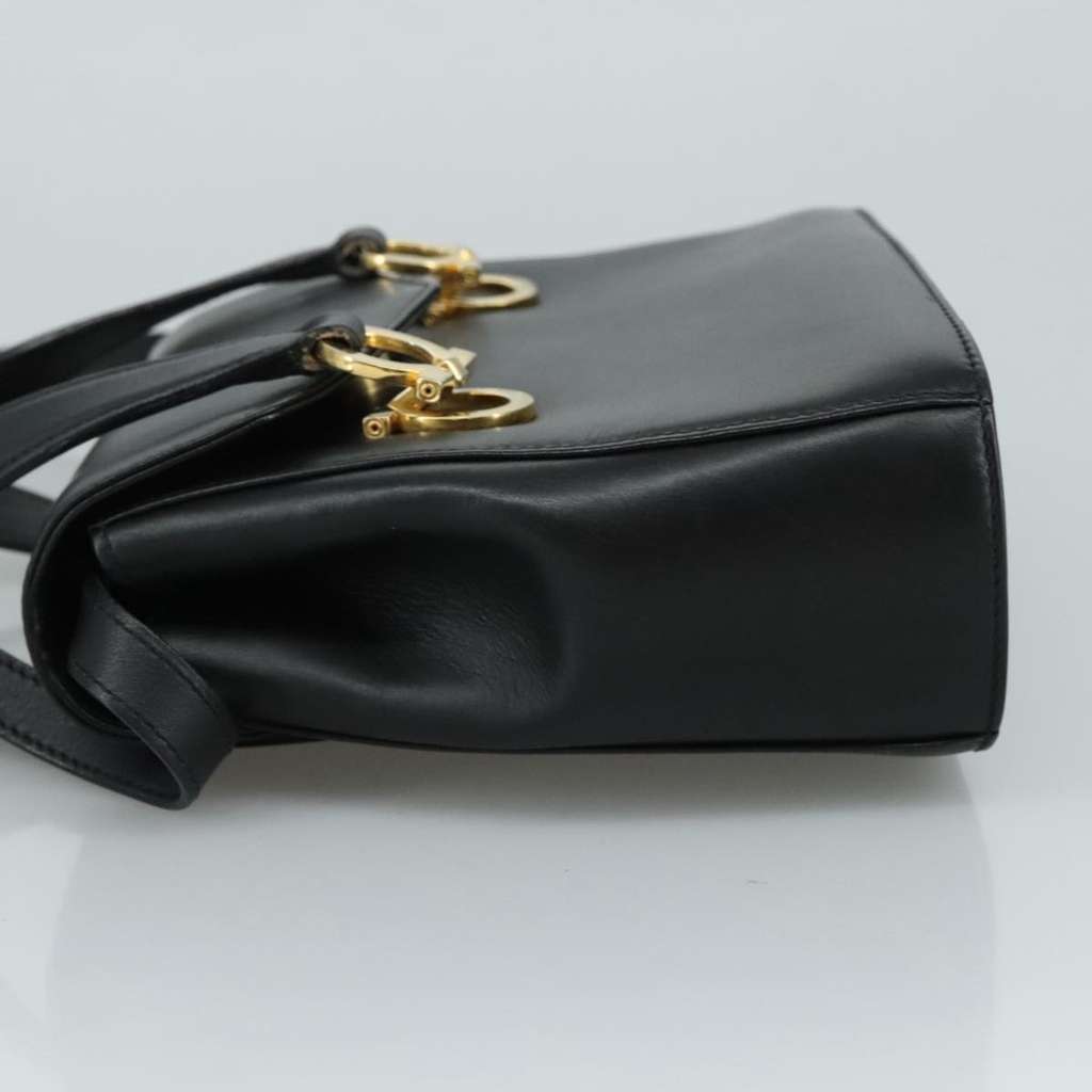 Salvatore Ferragamo Gancini handbag Black Leather Good condition - Model View