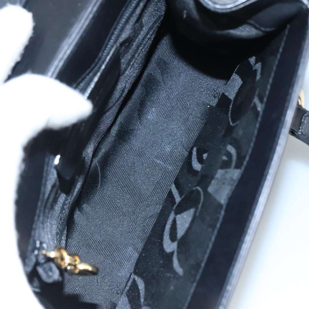 Salvatore Ferragamo Gancini handbag Black Leather Good condition - Box View