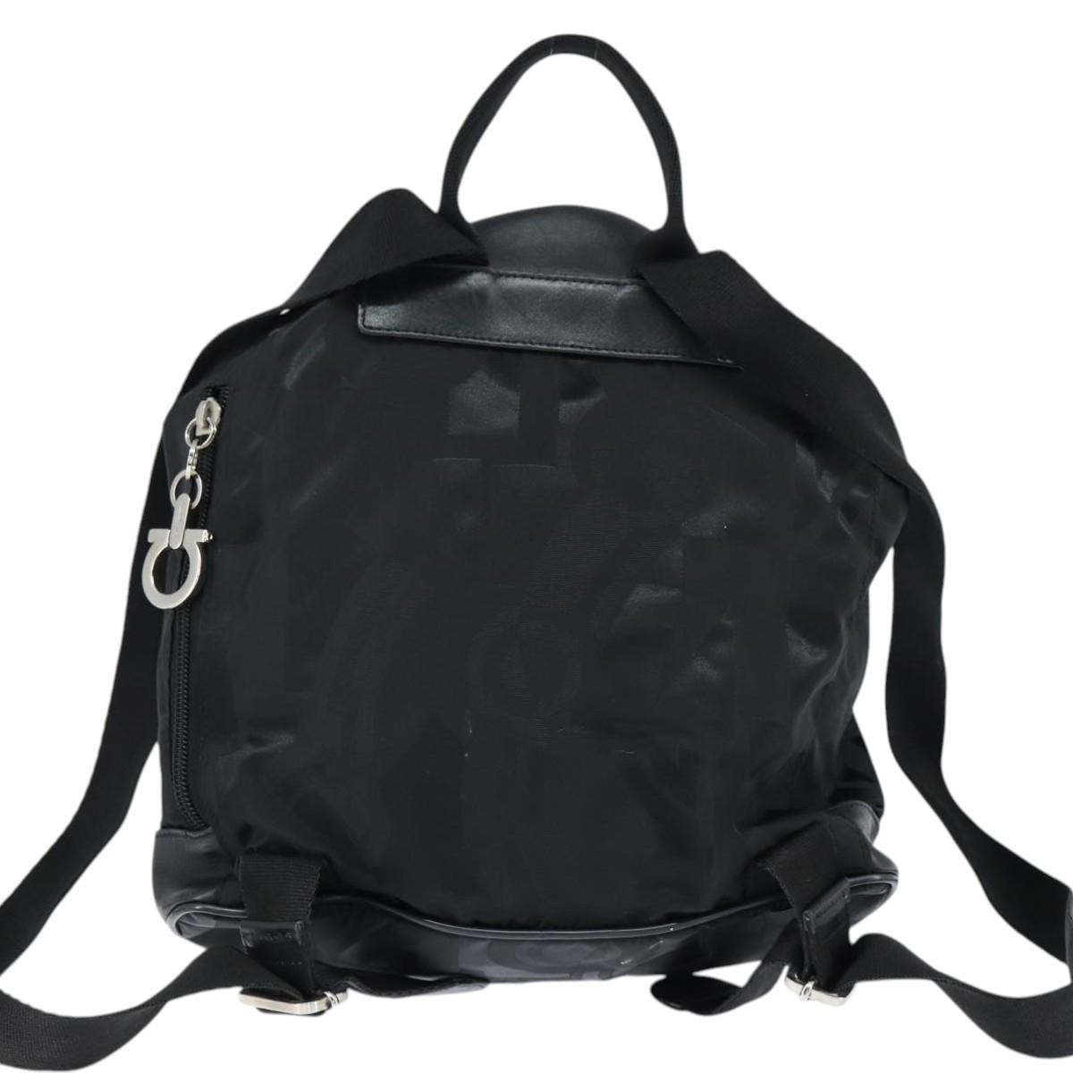 Salvatore Ferragamo Flap Buckle Backpack Black Good condition - Back View