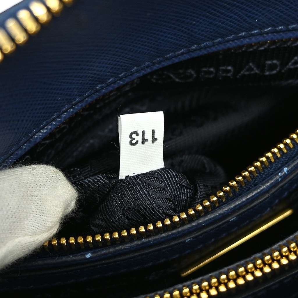 Prada Promenade Bag Blue Leather Good condition - Box View