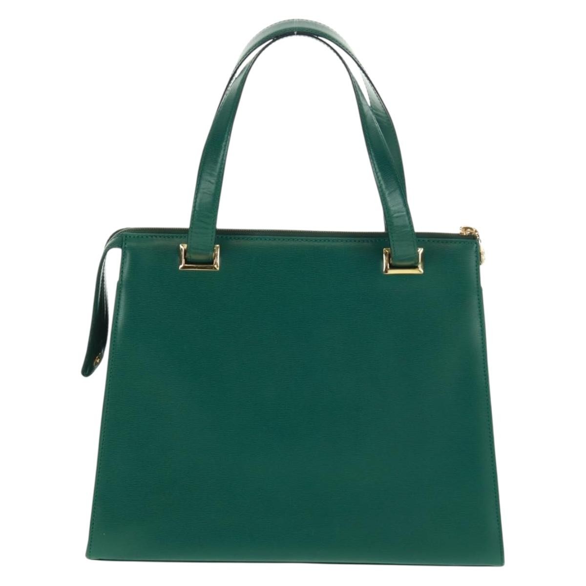 Christian Dior Vintage Handbag Green Leather Good condition - Back View