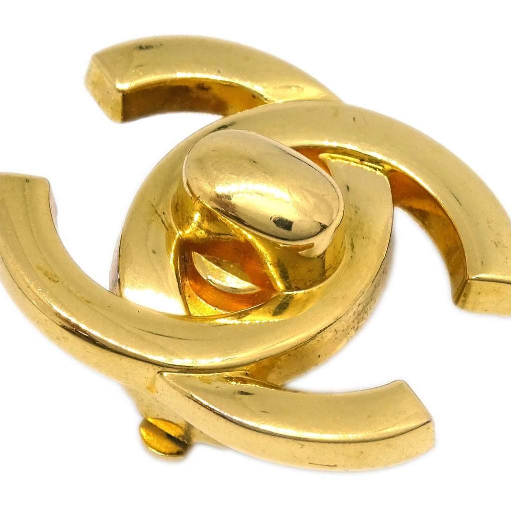 Chanel CC Turnlock Clip-On Earrings Gold Good condition - Back View