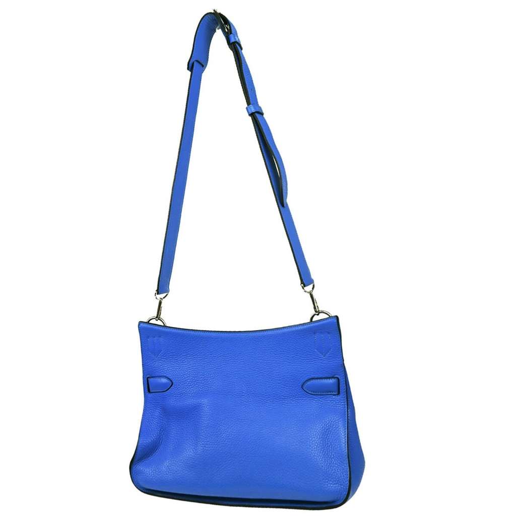 Hermès Jypsiere Bag Blue Leather Good condition - Back View