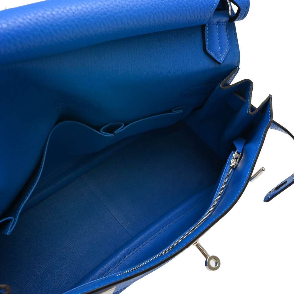 Hermès Jypsiere Bag Blue Leather Good condition - Model View