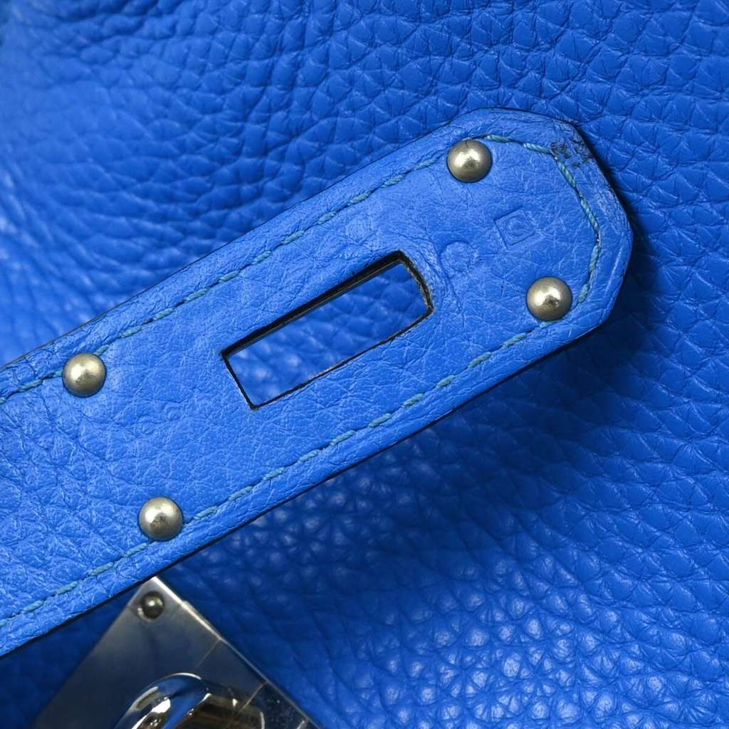 Hermès Jypsiere Bag Blue Leather Good condition - Box View