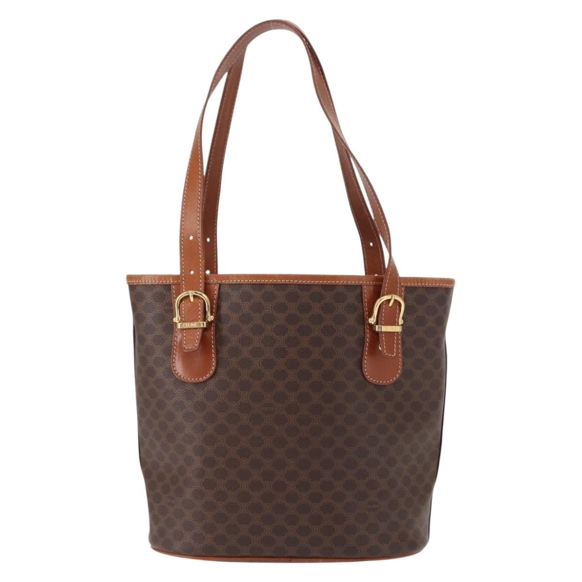 Celine Vintage Macadam Shoulder Bag Brown Good condition - Back View