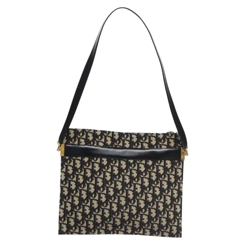 Christian Dior Trotter shoulder bag Navy Canvas Good condition - Back View