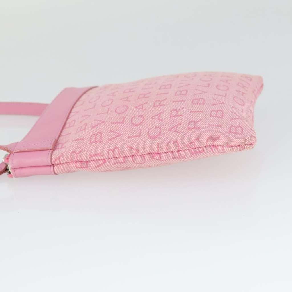 Bvlgari Logomania Shoulder Bag Pink Canvas Good condition - Model View