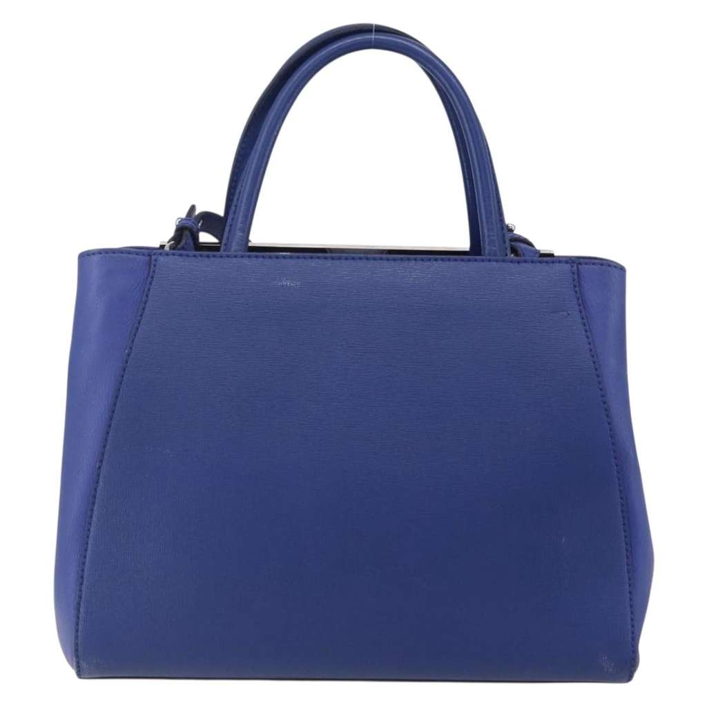 Fendi 2Jours Bag Blue Leather Good condition - Back View