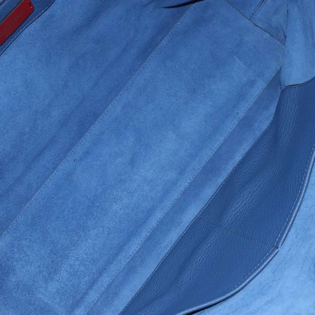 Valentino Garavani Rockstud Shopper Tote Blue Leather Good condition - Box View