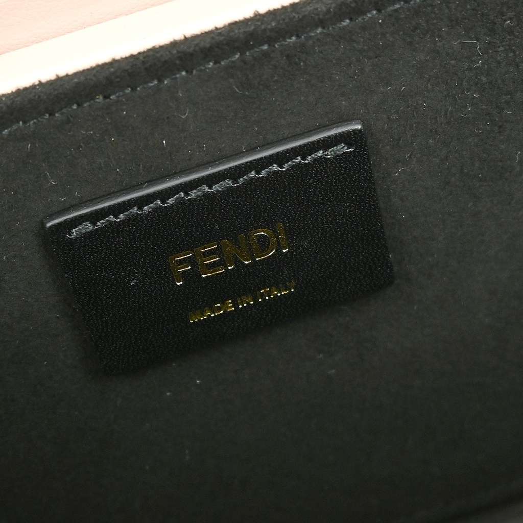 Fendi Logo Horizontal Box Crossbody Bag Pink Leather Good condition - Model View