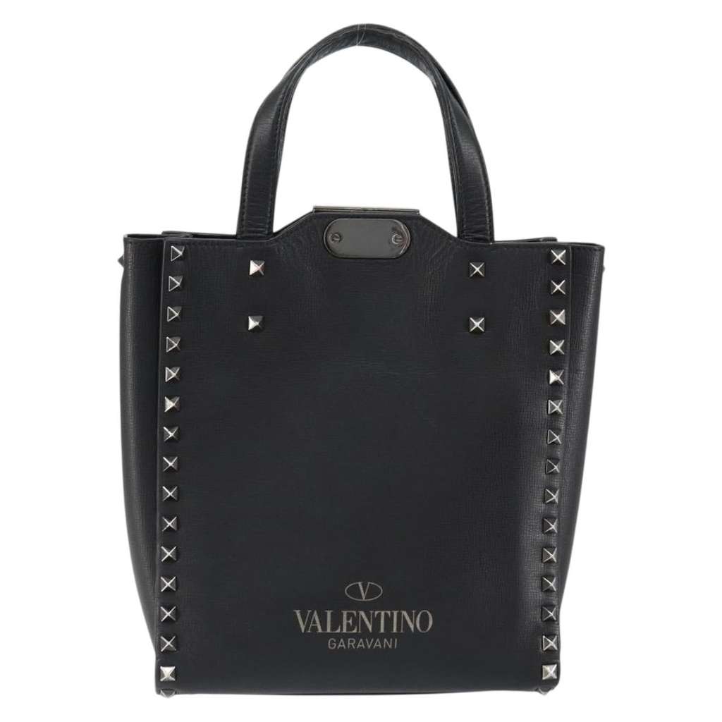 Valentino Garavani Rockstud Tote Black Leather Good condition - Back View