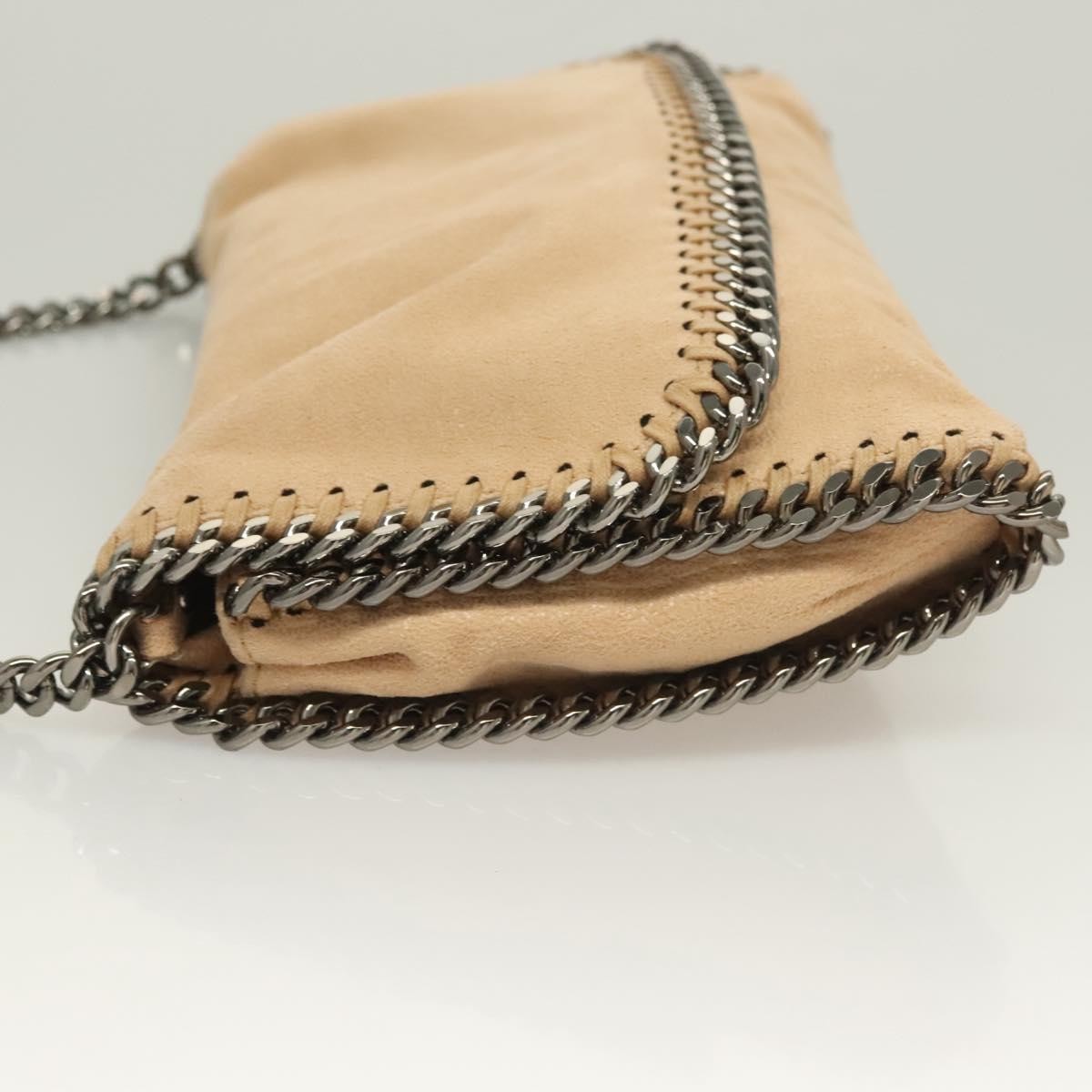 Stella Mccartney Falabella Flap Crossbody Bag Beige Suede Good condition - Model View
