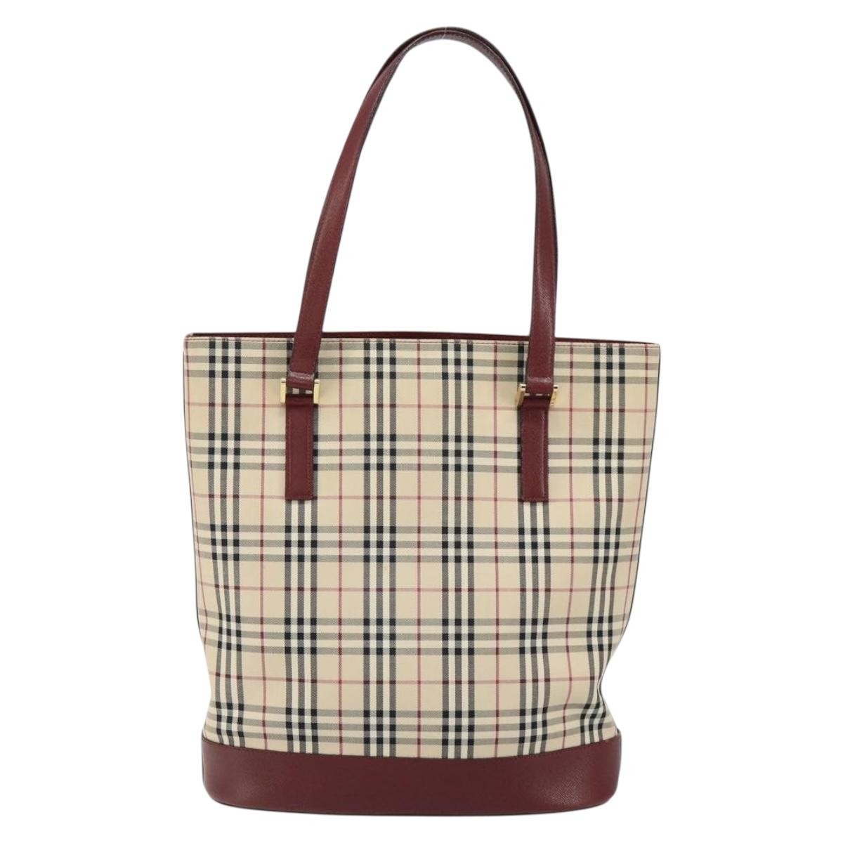 Burberry Nova Check Tote Beige Canvas Good condition - Back View