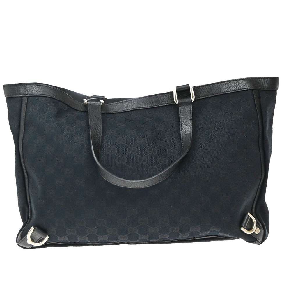 Gucci Abbey D-Ring Tote Black Canvas Good condition - Back View