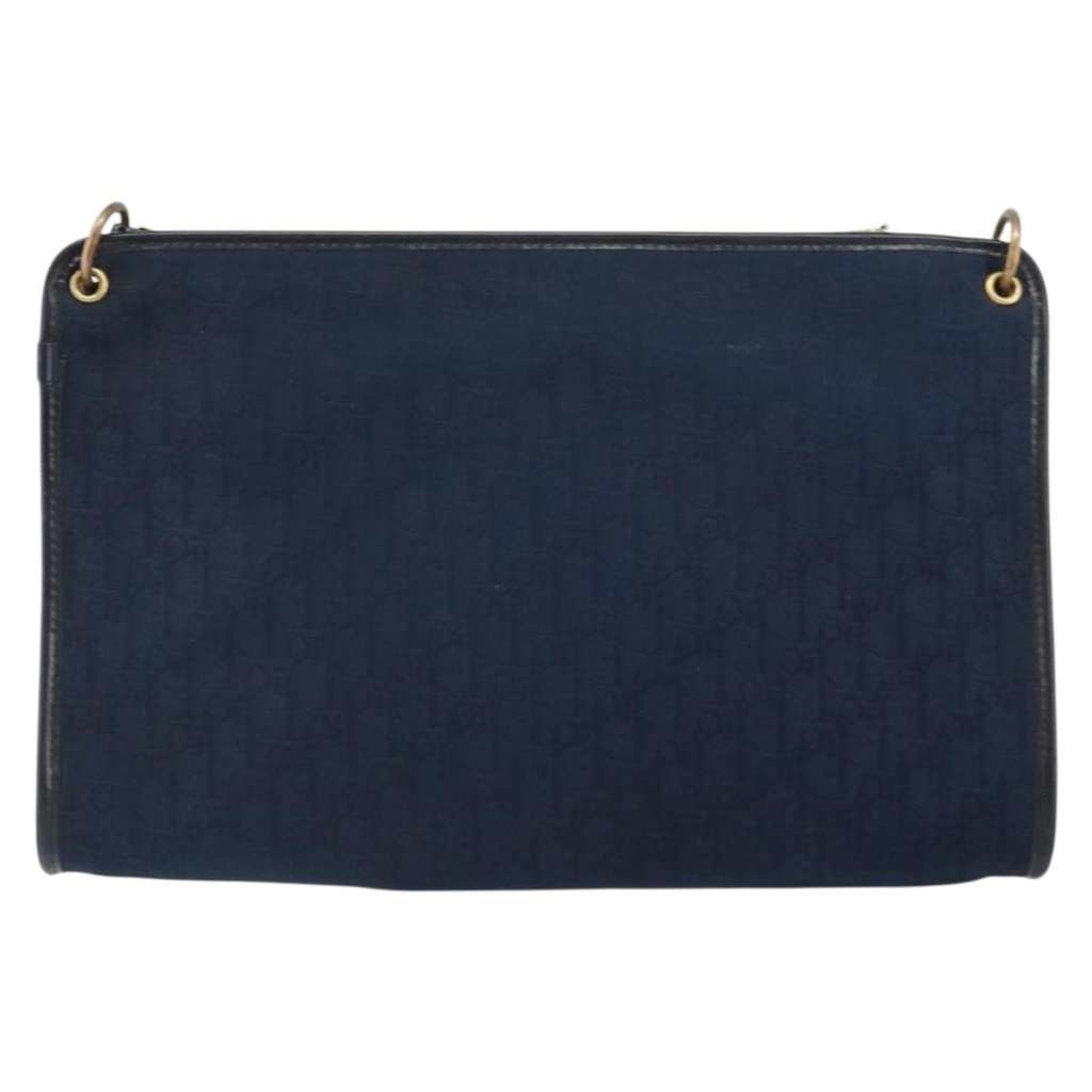 Christian Dior Vintage CD trotter Shoulder bag Navy Canvas Good condition - Back View