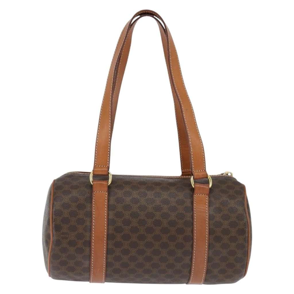 Celine Vintage Macadam Shoulder Bag Brown Canvas Good condition - Back View