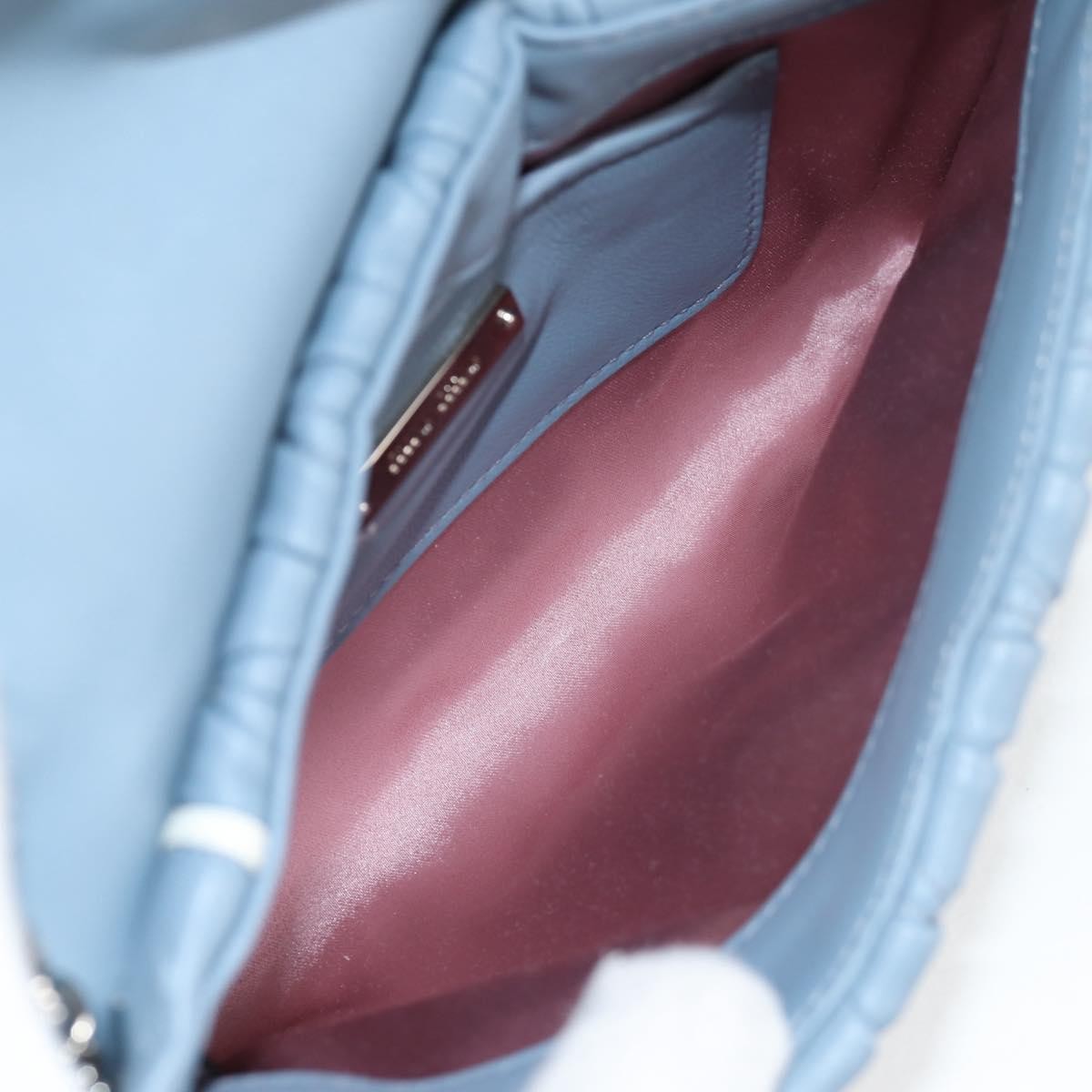 Miu Miu Madras Chain Clutch Blue Leather Good condition - Box View